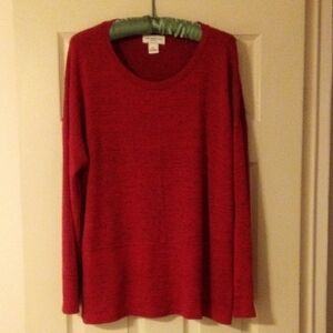 Liz Claiborne Vibrant Red Crew Neck Sweater